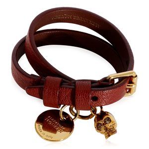 Alexander McQueen Double Wrap Gold Tone Bracelet